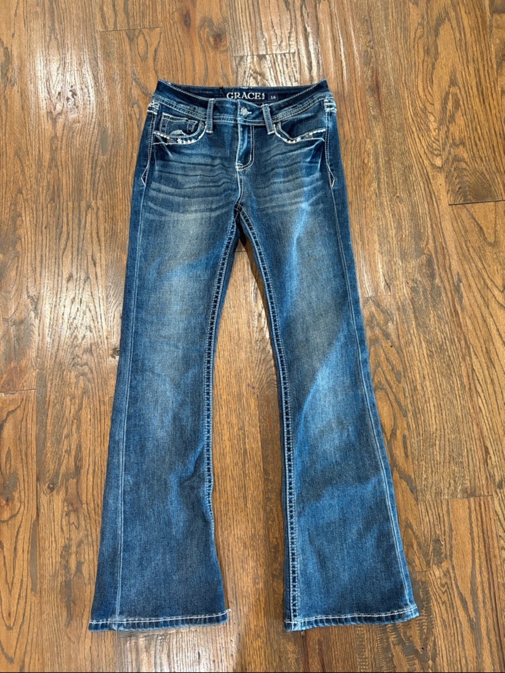 GRACE in Denim Women's Dark Blue Bootcut Jeans